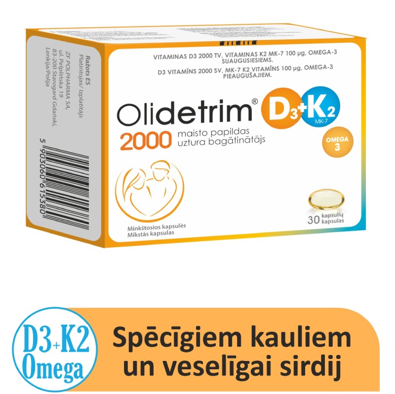OLIDETRIM 2000 D3 + K2 Omega-3 capsules N30