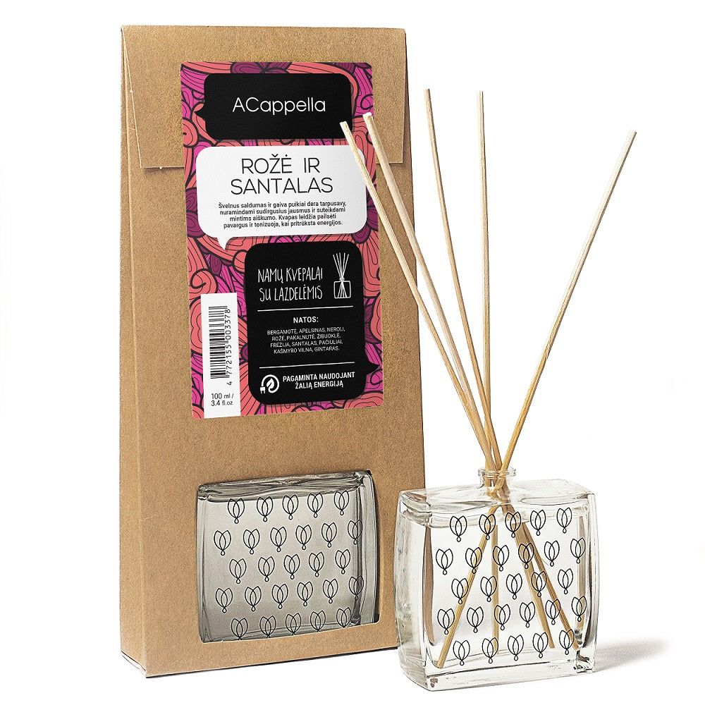 ACappella home fragrance with sticks Rose and sandalwood 100 ml