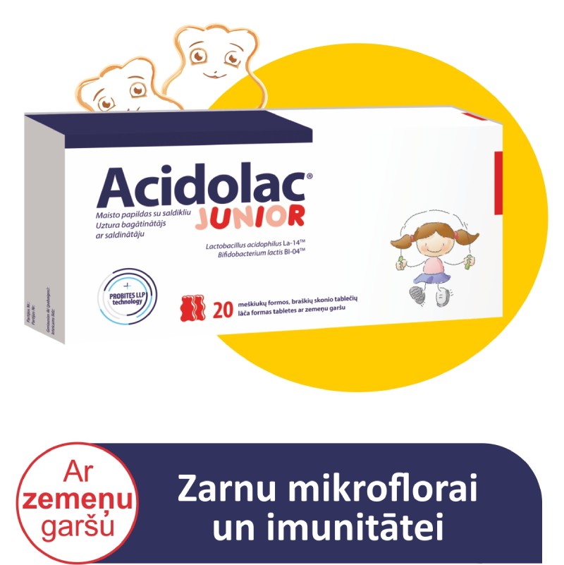 ACIDOLAC Junior with strawberry flavor tablets N20