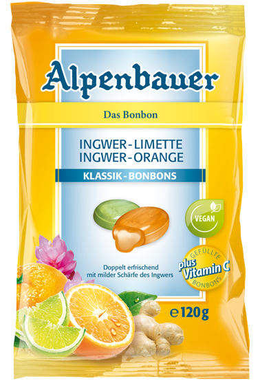 ALPENBAUER Ginger- Limette- Orange BIO candies 120 g