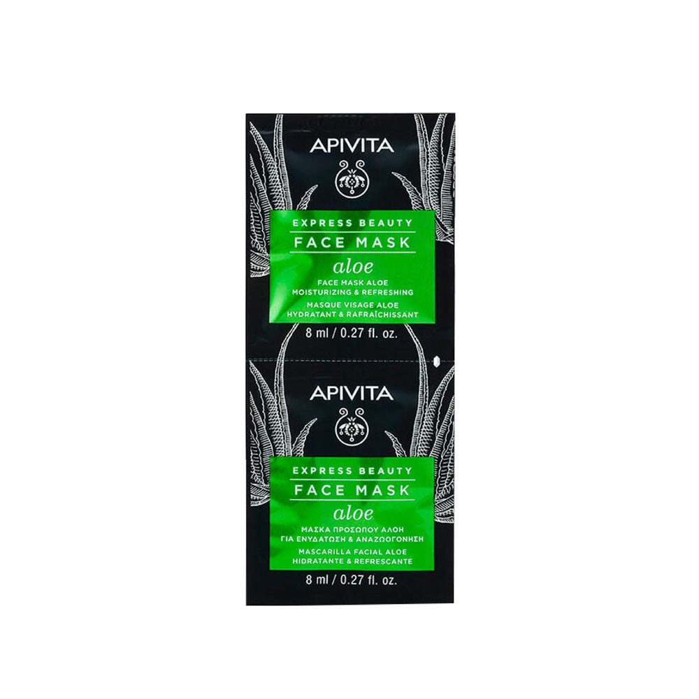 APIVITA EXPRESS BEAUTY Aloe Vera Face Mask 2 x 8 ml