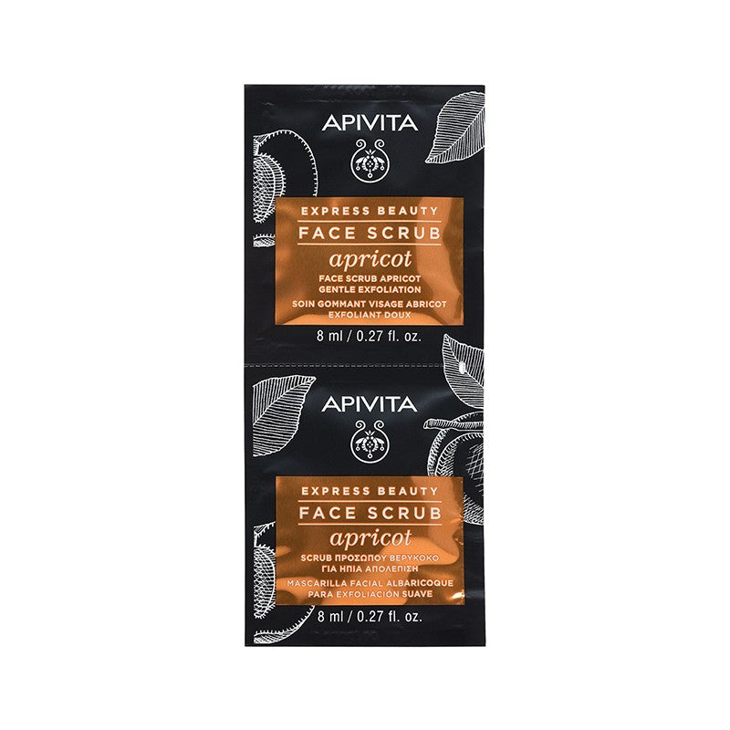 APIVITA EXPRESS BEAUTY Facial scrub with apricots 2 x 8 ml