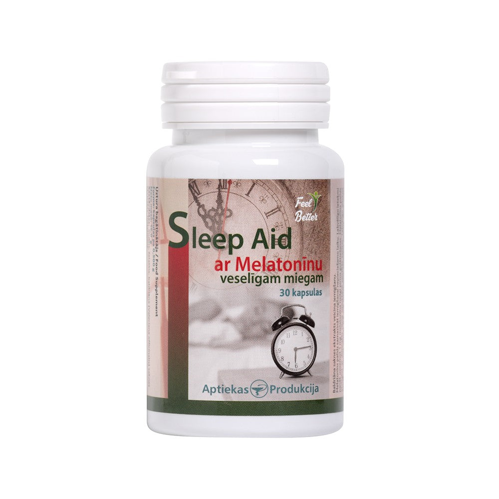 APTIEKAS PRODUKCIJA Sleep Aid with melatonin for healthy sleep - hard gelatin capsules N30
