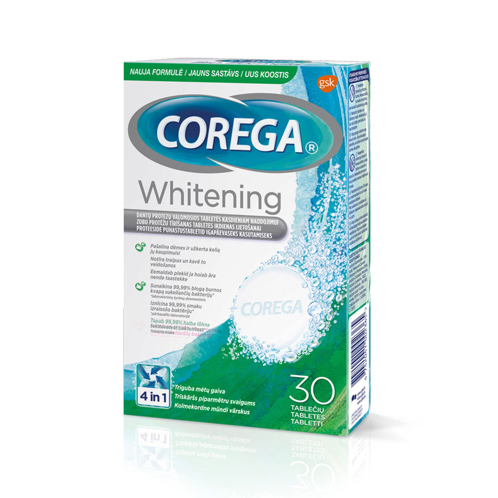 COREGA Dental White tablets for cleaning dentures N30