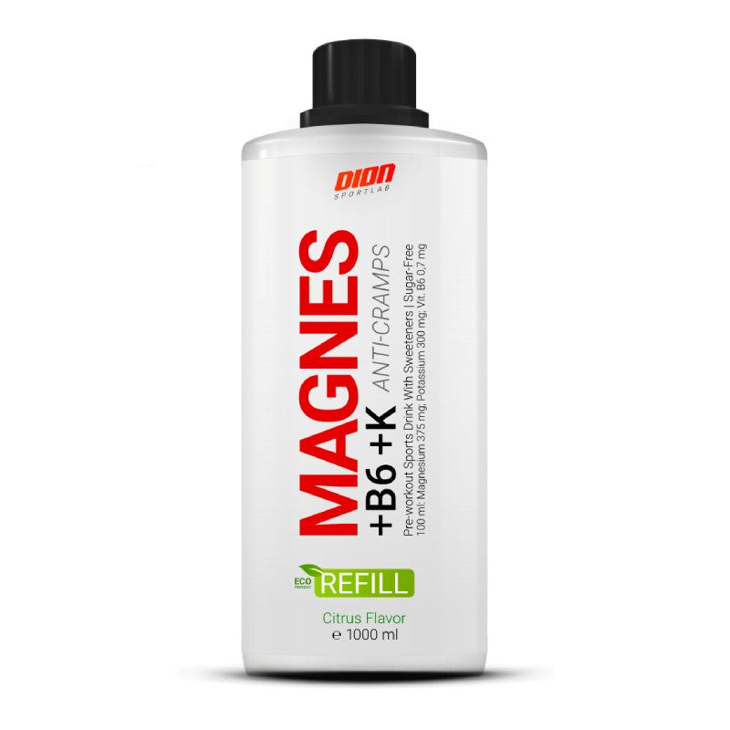DION SPORTLAB Magnes+B6+K liquid with citrus flavor Refill 1000 ml