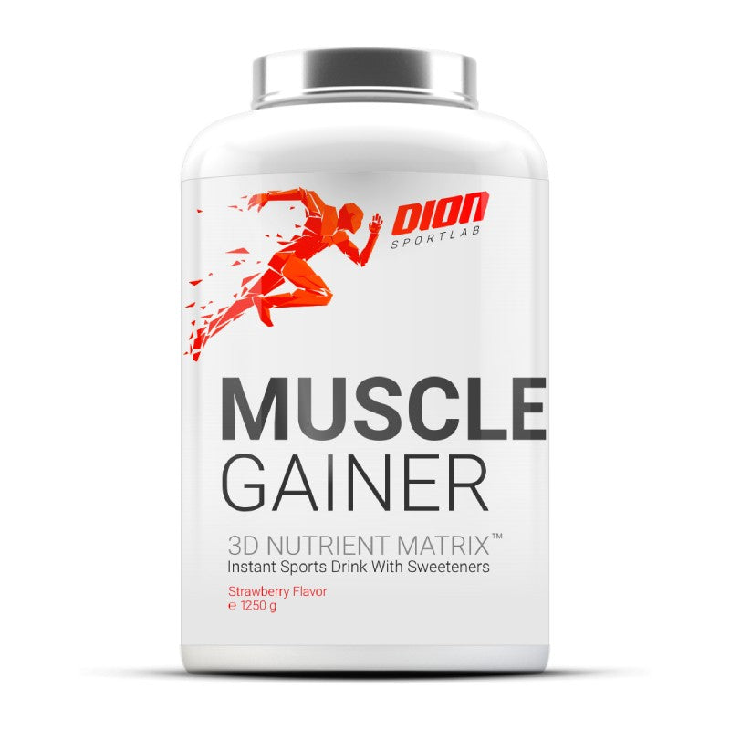 DION SPORTLAB Muscle Gainer Strawberry Flavor Powder 1250 g