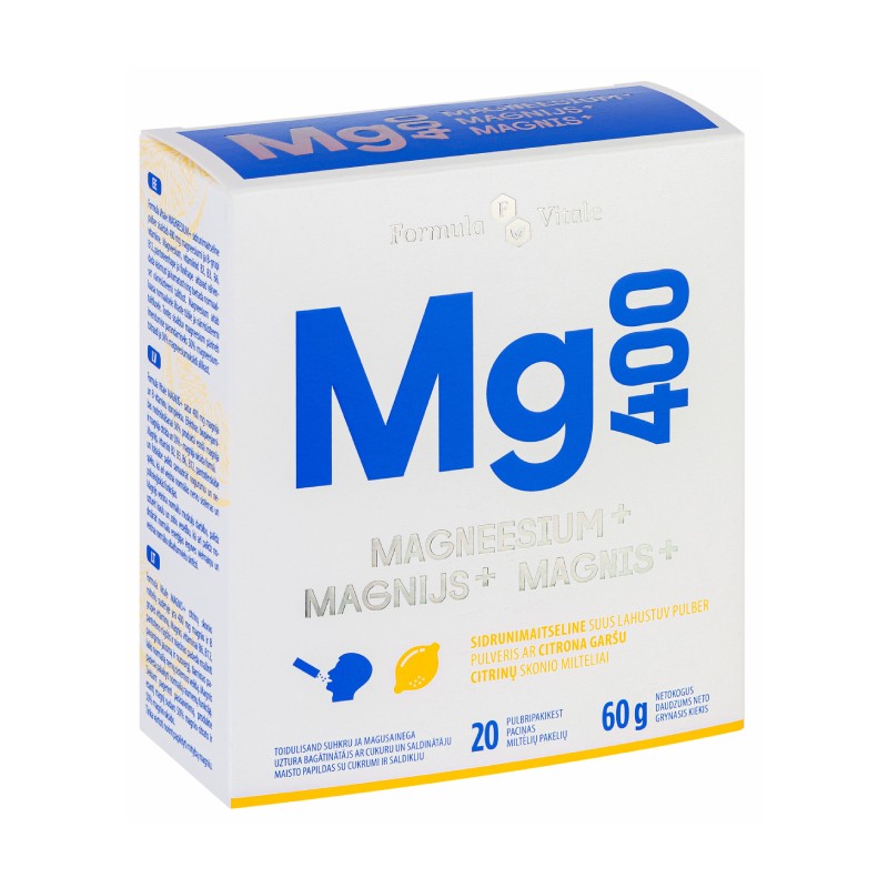 FORMULA VITALE Magnesium+ 400 mg powder in packets with lemon flavor N20