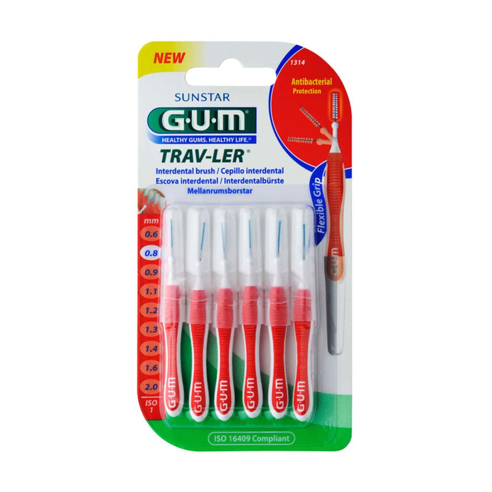 GUM Trav-Ler 0.8 mm interdental brushes N6