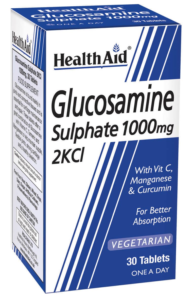 HealthAid Glucosamine Sulphate 1000mg 2KCl tablets N30