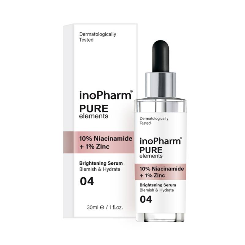 INOPHARM Pure Elements 10% Niacinamide + 1% Zinc brightening serum 30 ml