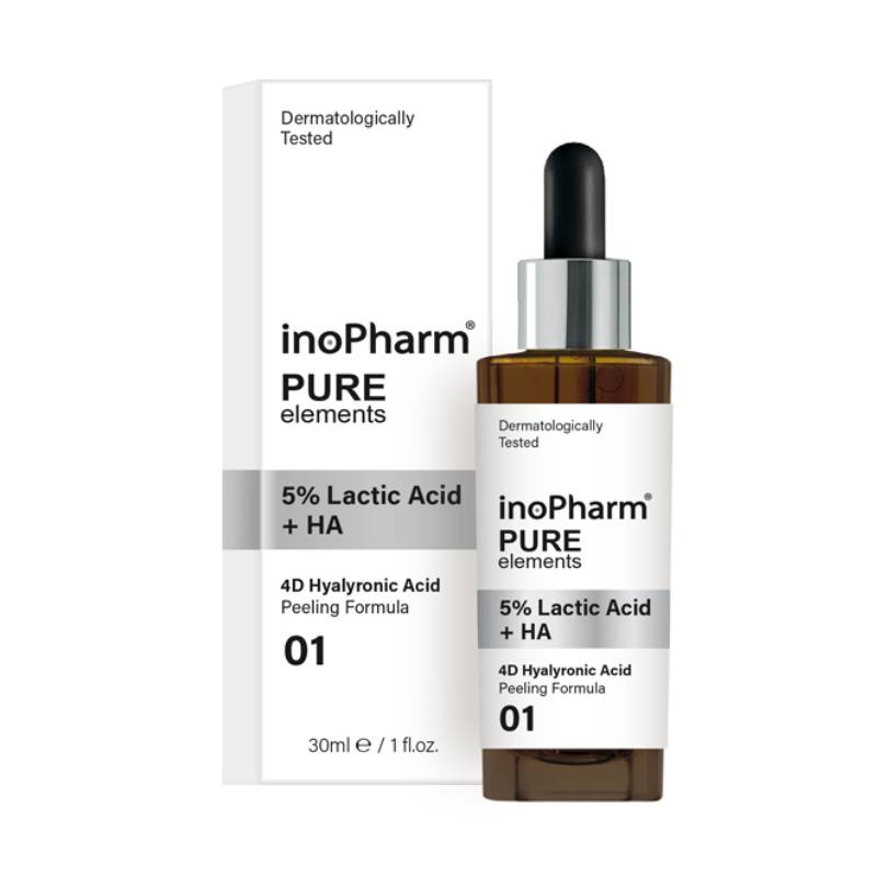 INOPHARM Pure Elements 5% Lactic Acid + HA face peeling 30 ml