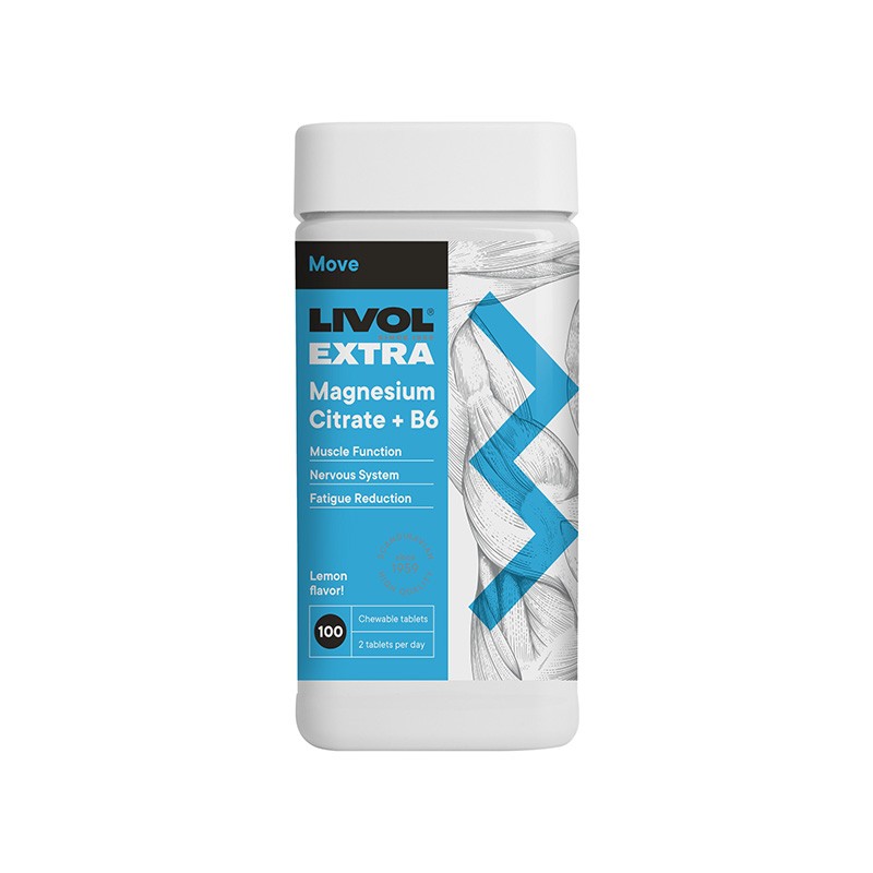 LIVOL Extra Magnesium Citrate + B6 Chewing tablets N100