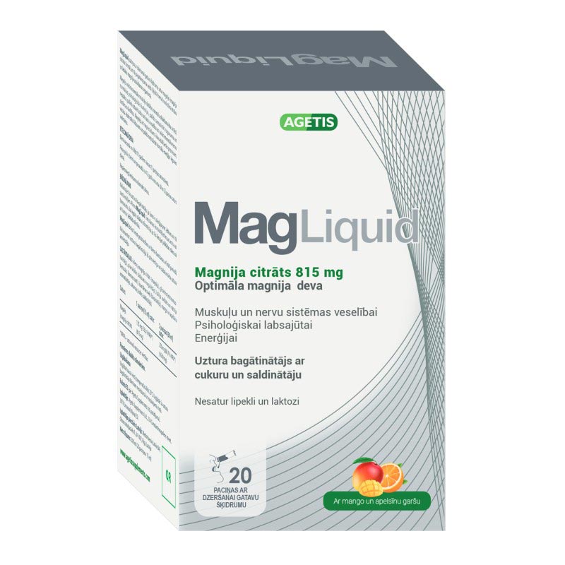 MAGLIQUID 815 mg with mango and orange flavor sachets N20