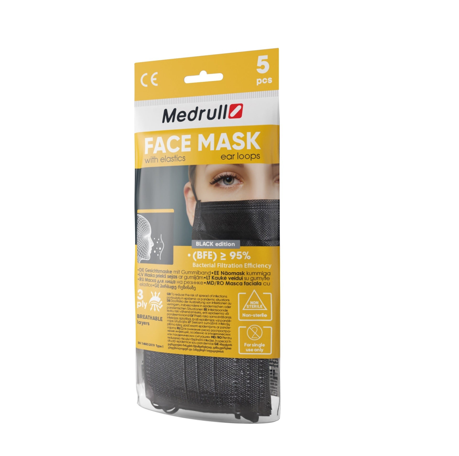 MEDRULL face mask disposable black N5