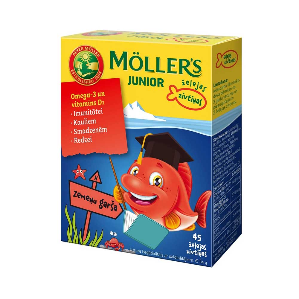 MOLLERS JUNIOR OMEGA- 3 jelly fish with the taste of strawberries N45