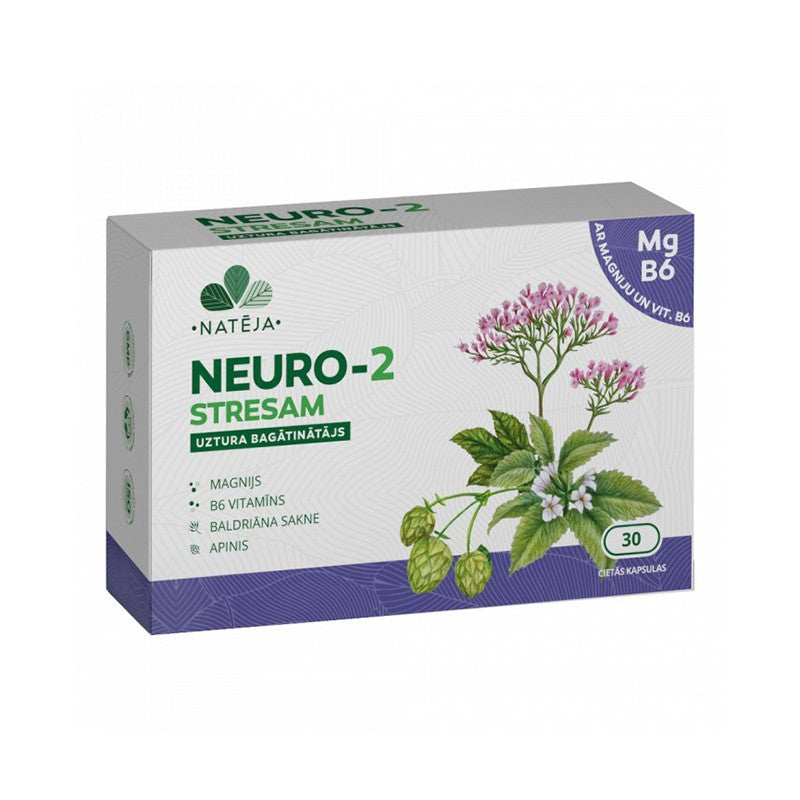 NATĒJA Neuro-2 Anti-stress capsules with vitamins Mg + B6 N30