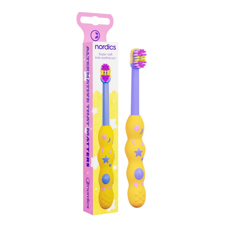 NORDICS Premium 4080 Yellow children's toothbrush (0-2 years)