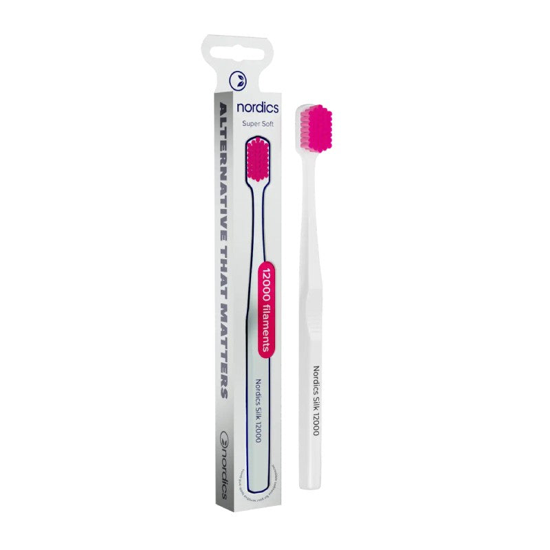 NORDICS Silk 12000 White toothbrush with very soft bristles