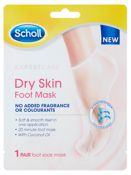 SCHOLL Dry Skin From Added Fragrance mask on foot 1 a couple
