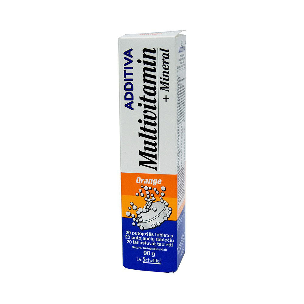 Additiva Multivitamin + Mineral sparkling tablets with an orange taste N20