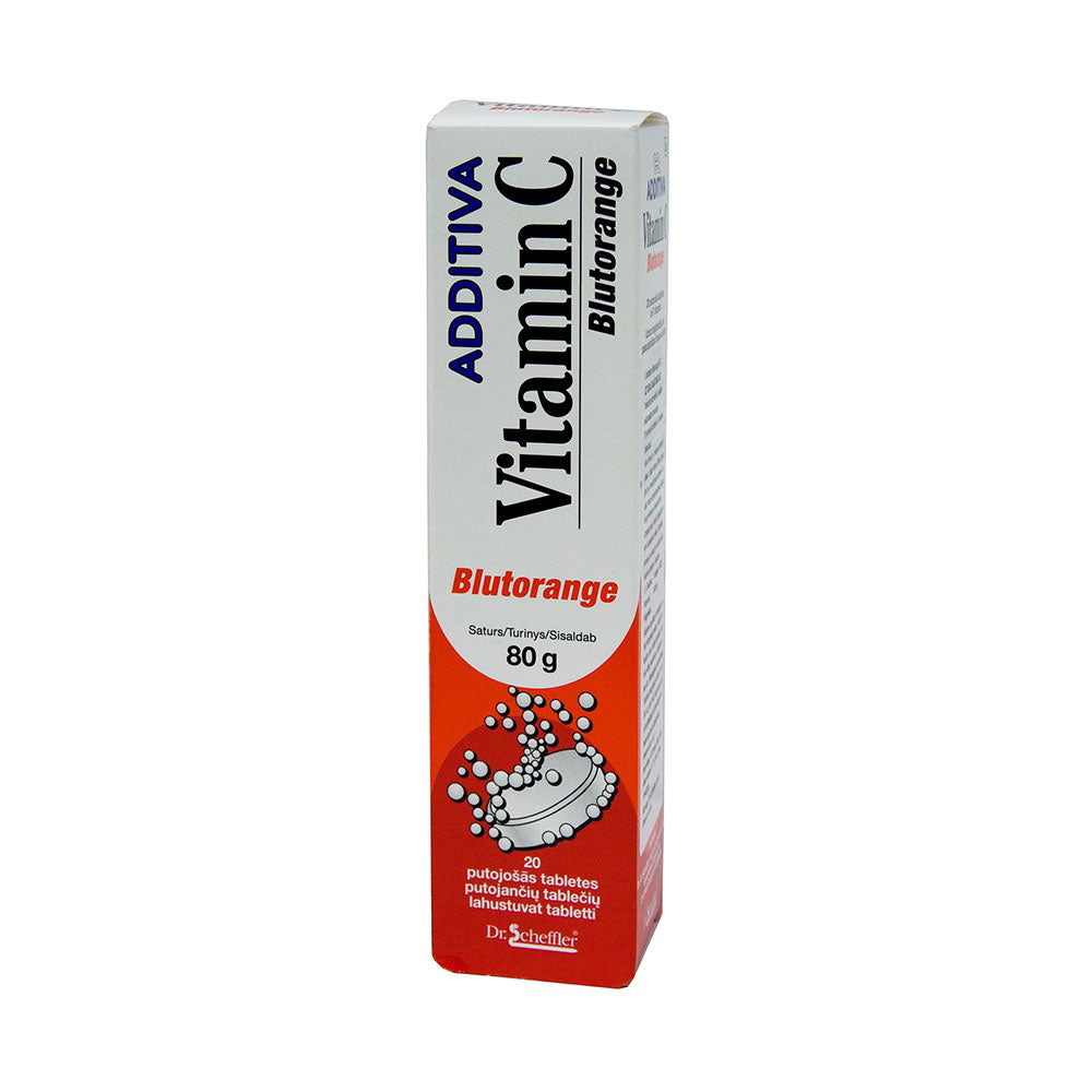 Additiva Vitamin C Blutorange Sparkle tablets with the taste of red orange N20