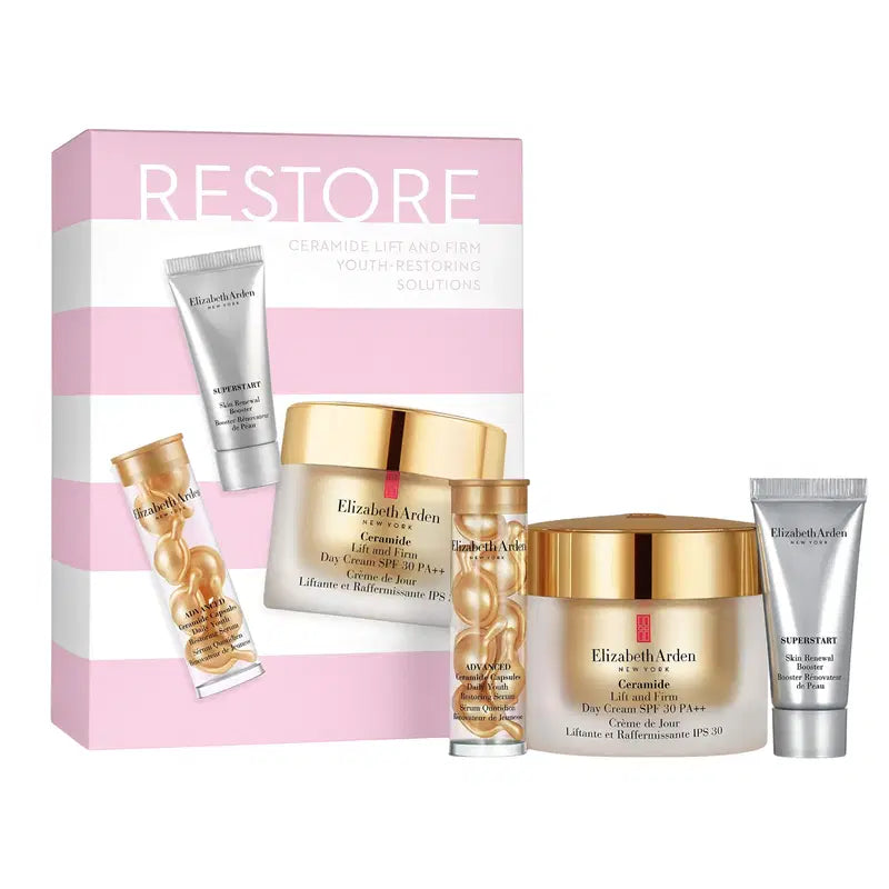 Set Elizabeth Arden: Superstart , Restorative, Serum, 5 ml + Ceramide, Moisturizing, Cream, For Face, SPF 30, 50 ml + Advanced Ceramide, Restores, Serum Capsules, Face, 7 pcs